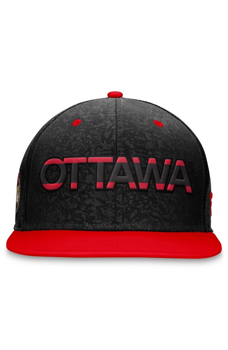 FANATICS Men's Fanatics Branded  Black/Red Ottawa Senators Authentic Pro Rink Two-Tone Snapback Hat, Alternate, color, 