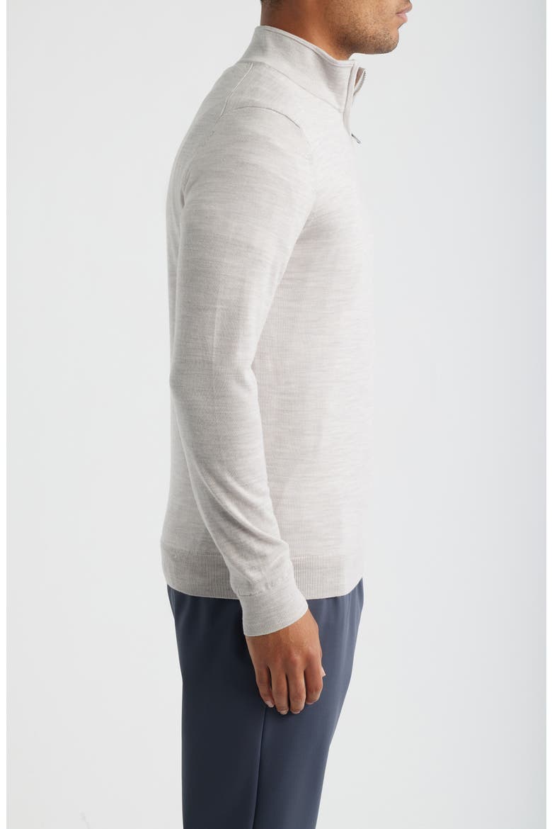 Blackhall Wool Quarter Zip Sweater, Alternate, color, WICKER BROWN