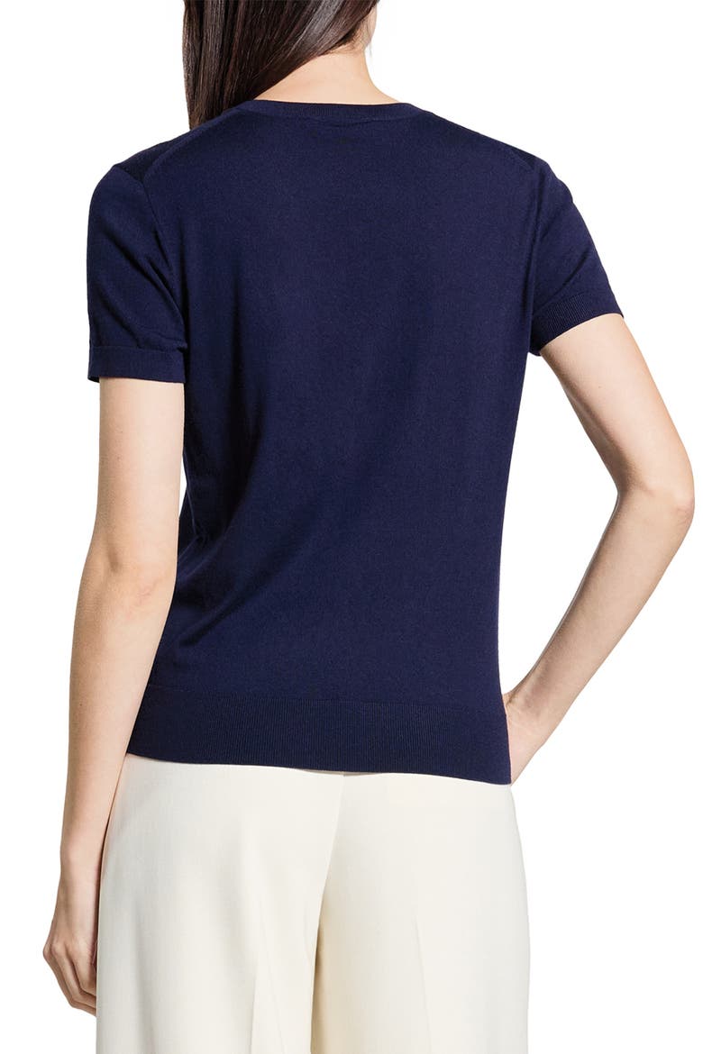 Regal Short Sleeve Wool Sweater, Alternate, color, DEEP NAVY