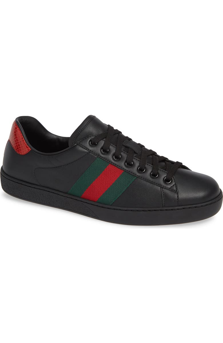 Gucci New Ace Clean Web Stripe Sneaker, Main, color,