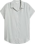 beachlunchlounge Kenzie Stripe Short Sleeve Button-Up Shirt