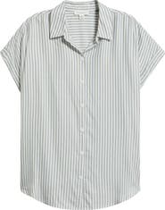 beachlunchlounge Kenzie Stripe Short Sleeve Button-Up Shirt