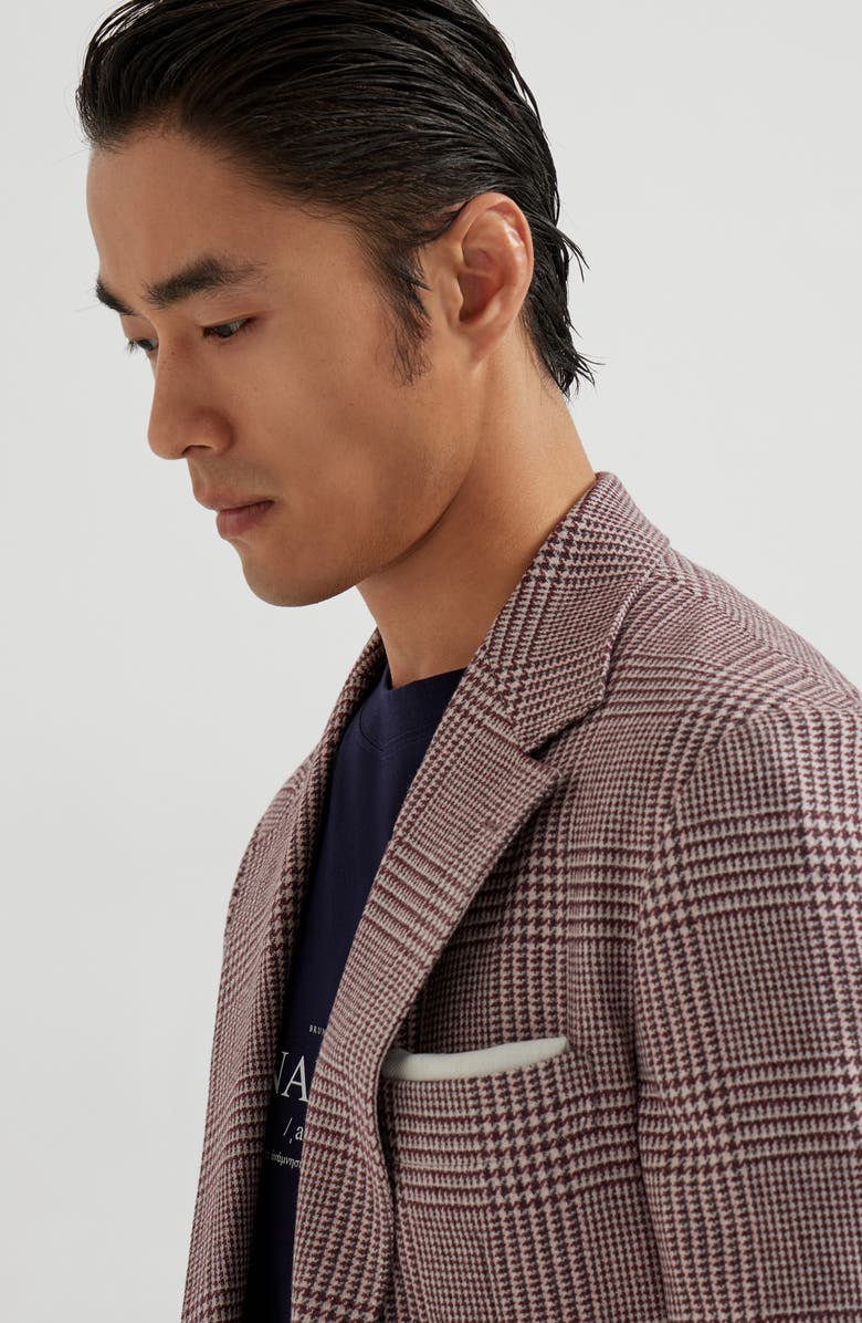 Brunello Cucinelli Deconstructed Cavallo blazer, Alternate, color, Purple-Red