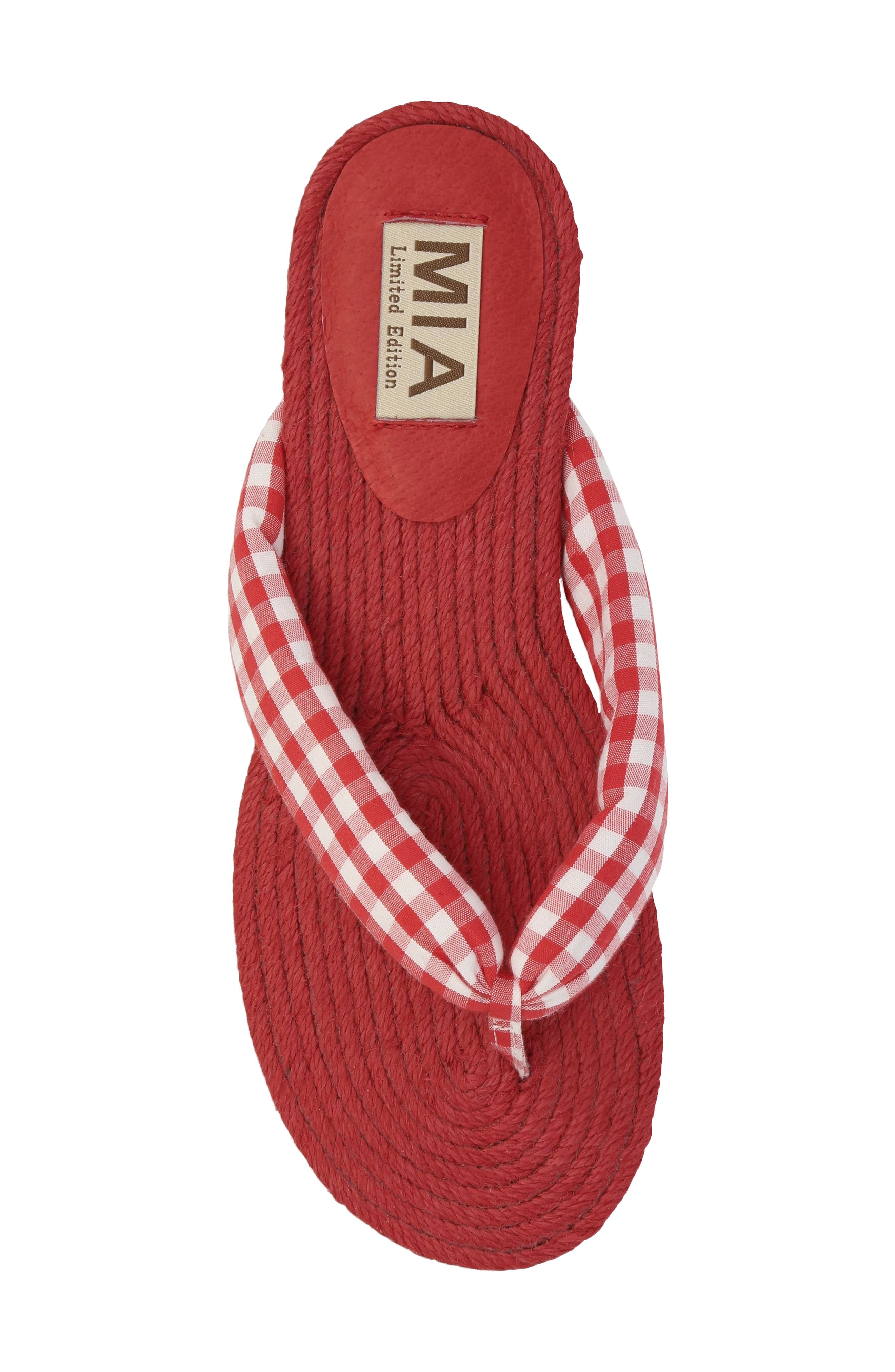 Aleena Espadrille Flip Flop, Alternate, color, RED/ WHITE