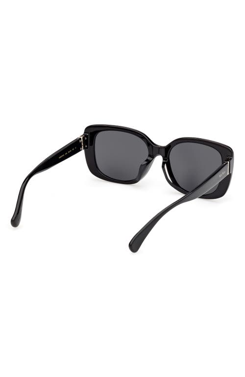 Max Mara 55mm Rectangular Sunglasses In Black