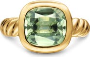 David Yurman DY Mercer® Stone Ring in 18K Yellow Gold with Prasiolite, 10mm