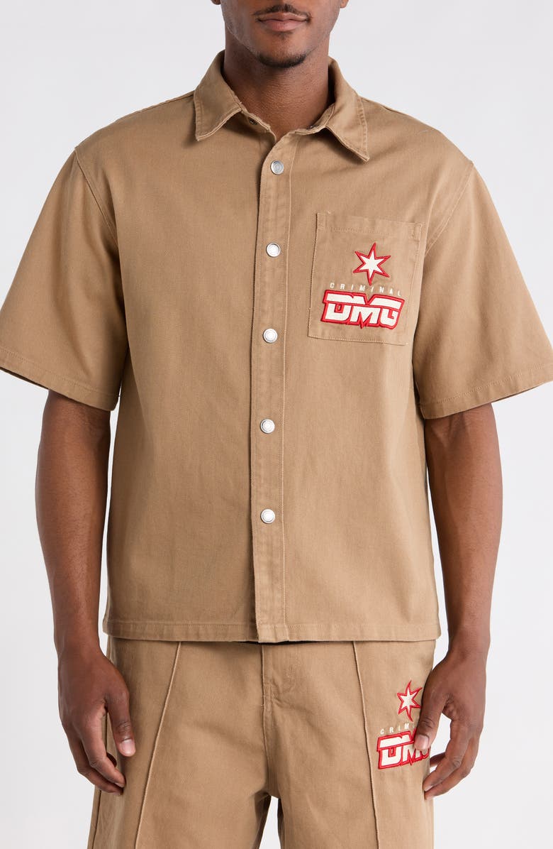 CRIMINAL DAMAGE Star Logo Shirt, Alternate, color, Stone