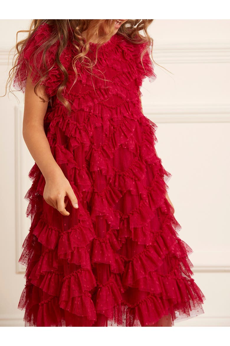 Genevieve Kids Dress, Alternate, color, Deep Red/Fuchsia