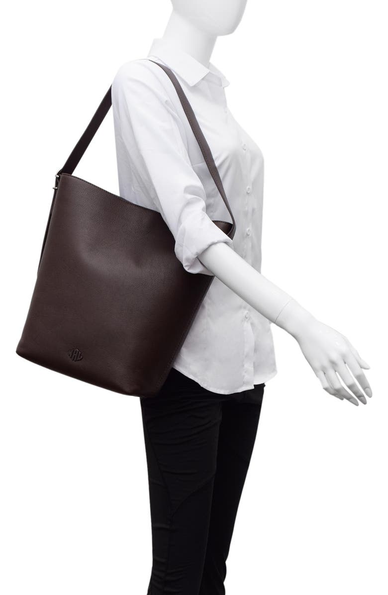 New Amsterdam Leatherworks Jayden Large Leather Bucket Bag, Alternate, color, Espresso