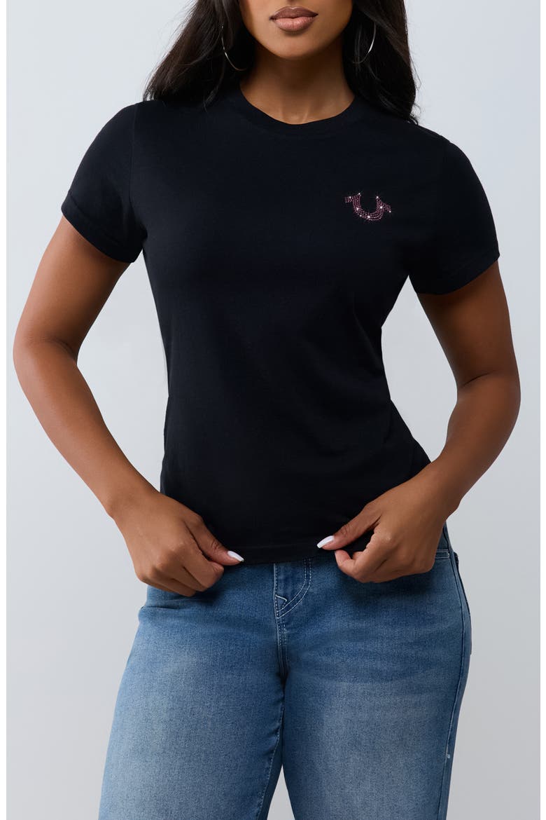 Wing Crewneck Tee, Main, color, JET BLACK