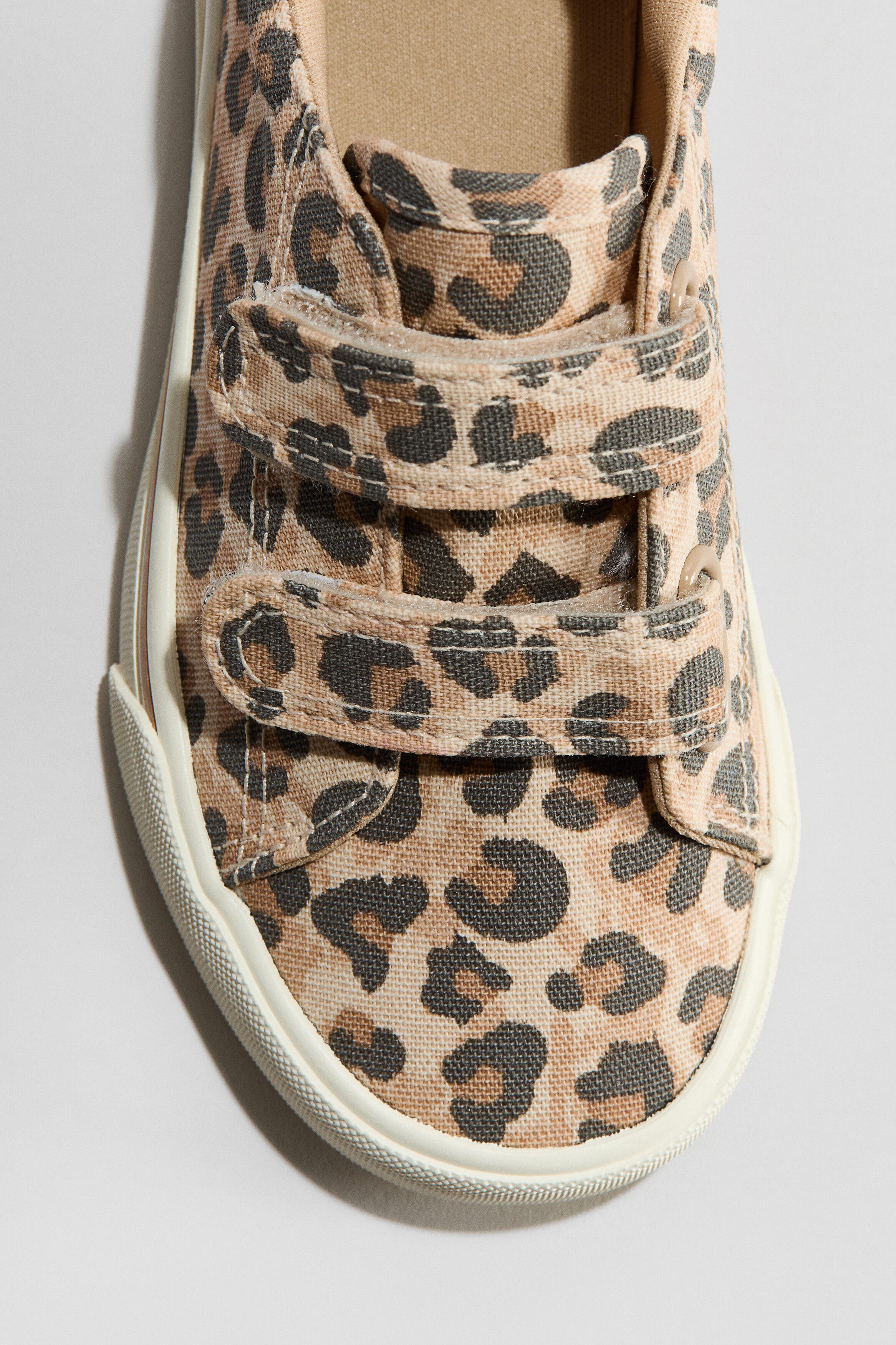 H&M Canvas Trainers, Alternate, color, Light Beige/Leopard Print