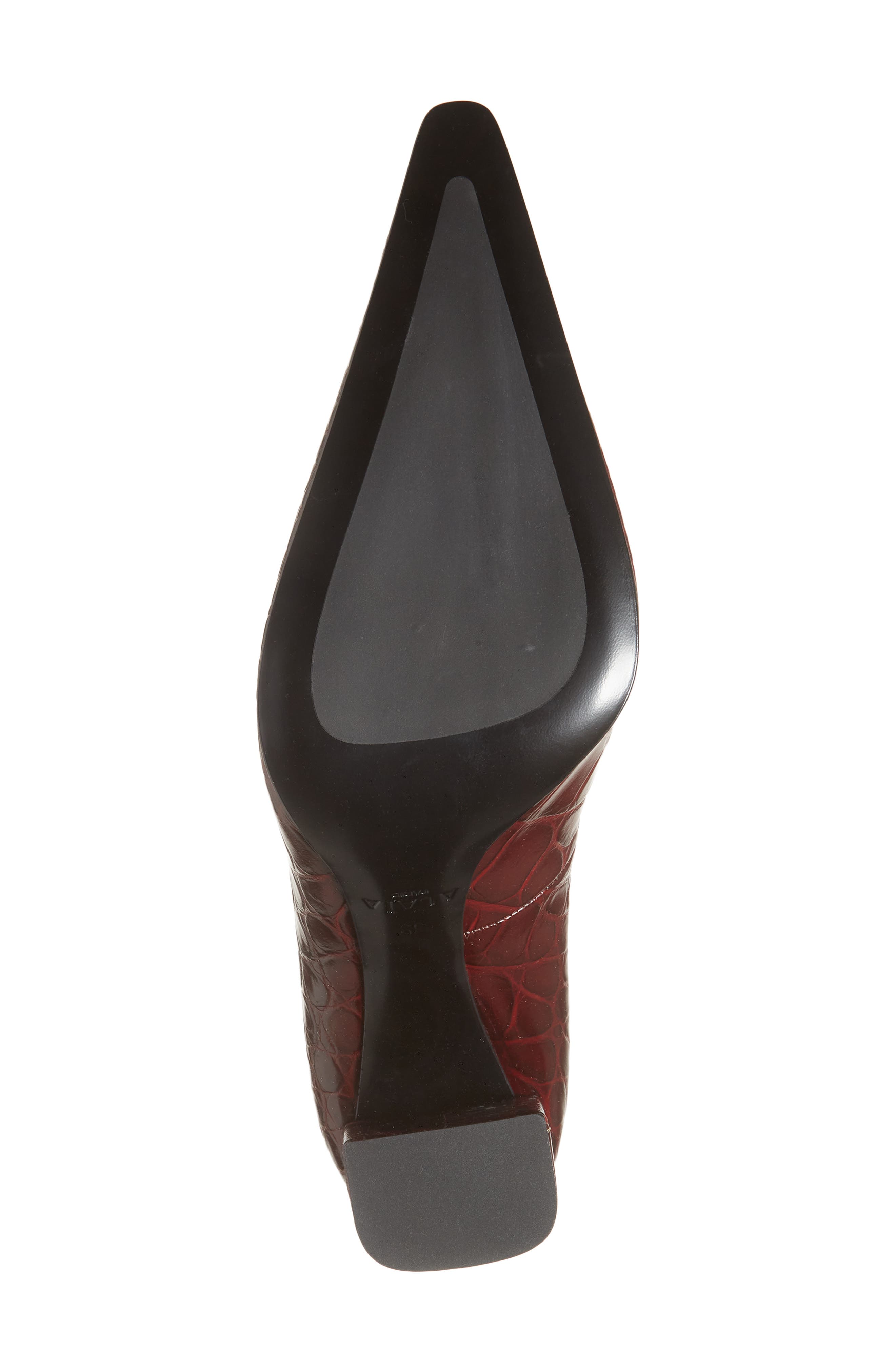 Alaïa Show Pointed Toe Lizard Embossed Pump, Alternate, color, Rouge Grenat