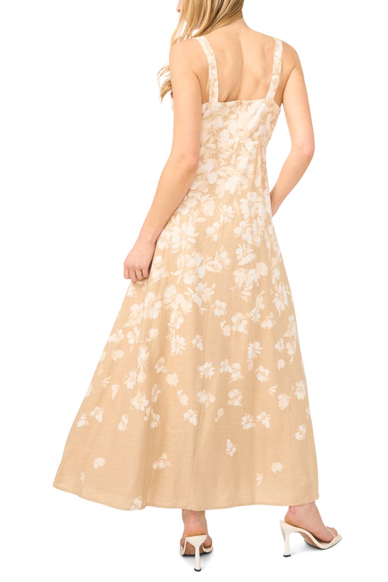 Plunge Neck A-Line Maxi Dress, Alternate, color, PEBBLE
