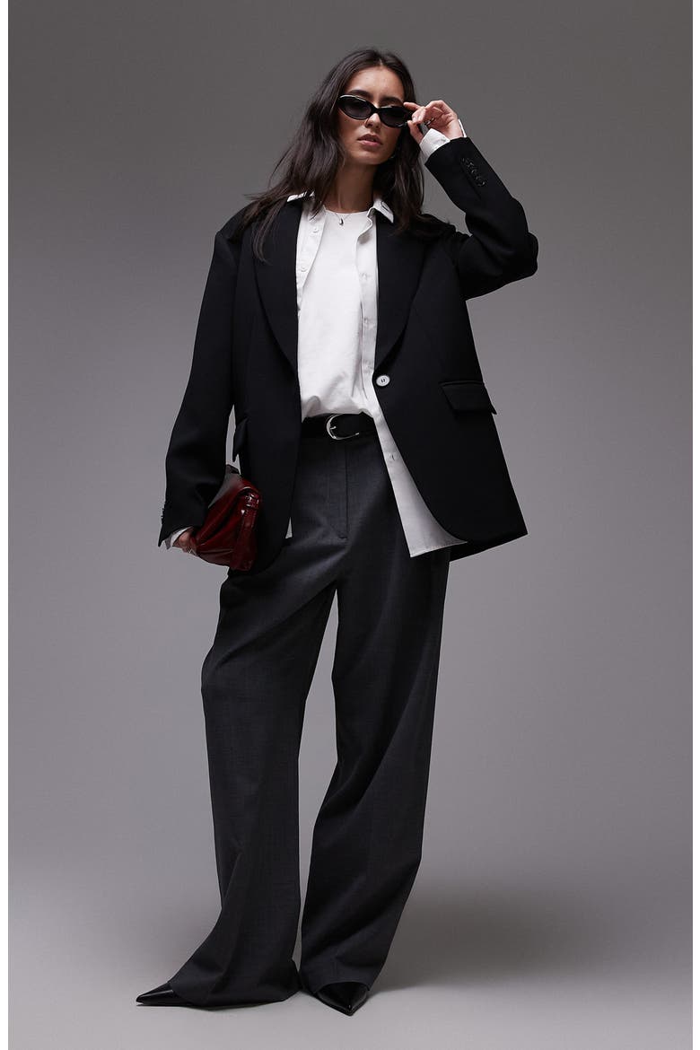 Oversize Grandad Blazer, Main, color, BLACK