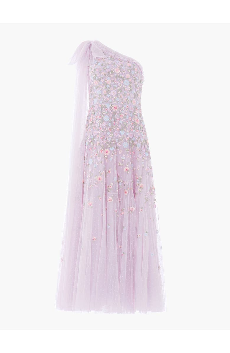 Needle & Thread Sylvia Rose One-Shoulder Bow Ankle Gown, Alternate, color, Powder Lilac/Bright