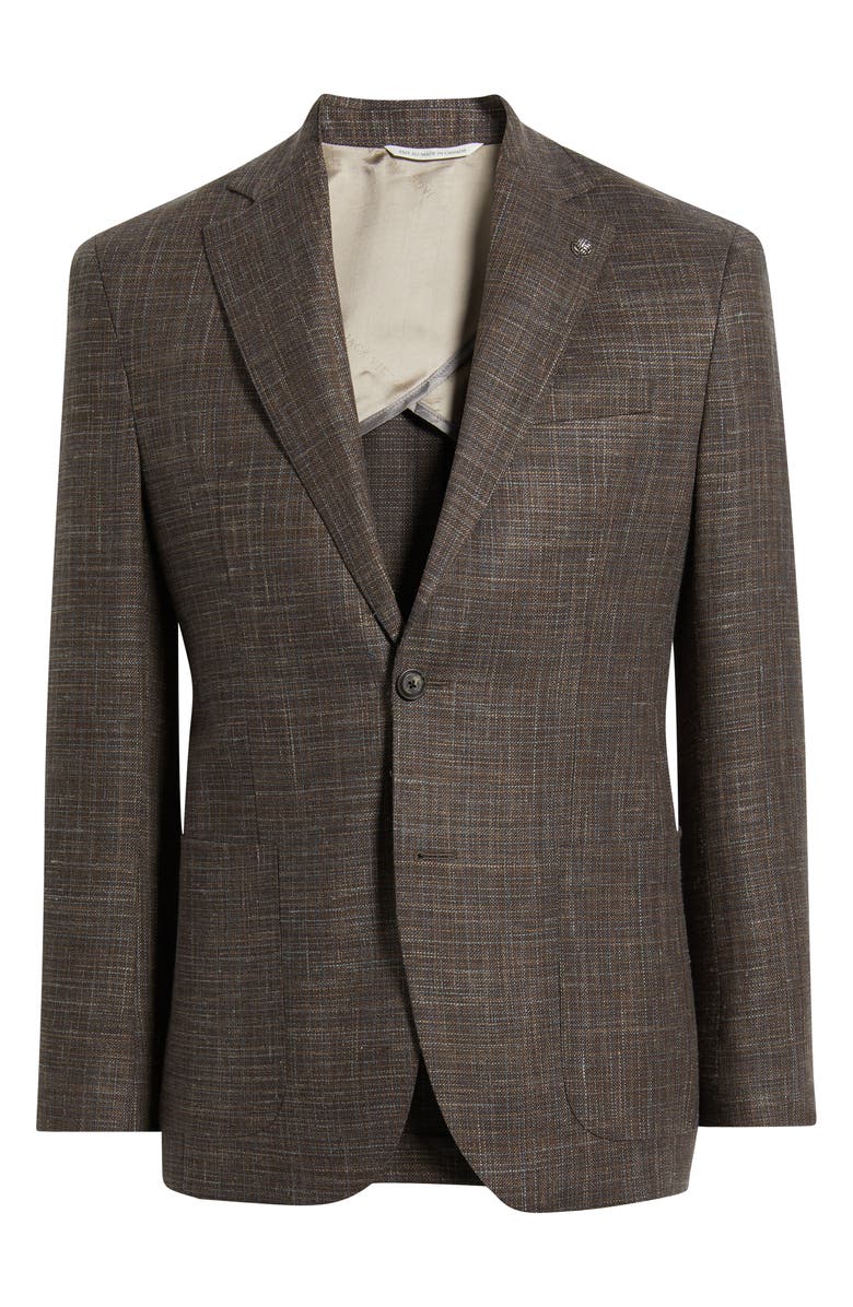 Jack Victor Hampton Brown Slub Wool Blend Sport Coat, Main, color, Brown