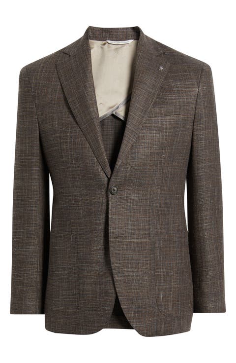 Hampton Brown Slub Wool Blend Sport Coat