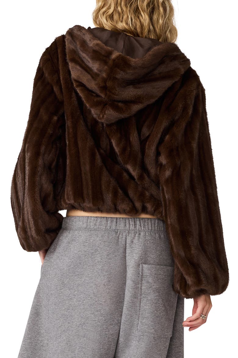 Mavis Faux Fur Jacket, Alternate, color, WOLF BROWN