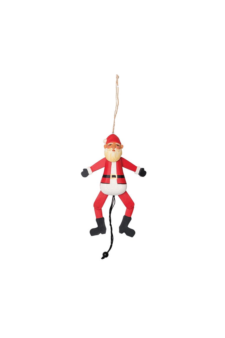 Santa Jumping Christmas Xmas Ornament, Main, color, red