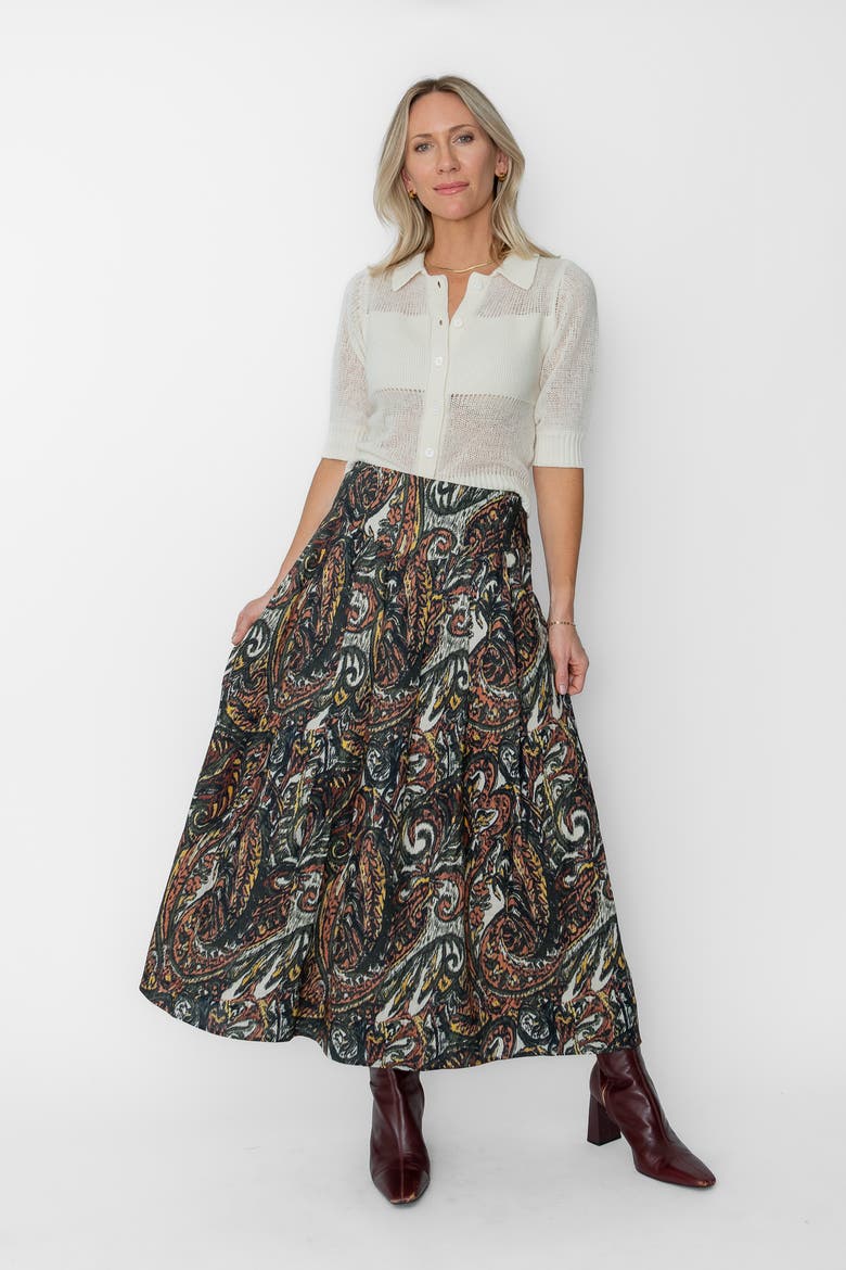 Veronique Ankle Skirt, Alternate, color, Emilie Ikat Paisley