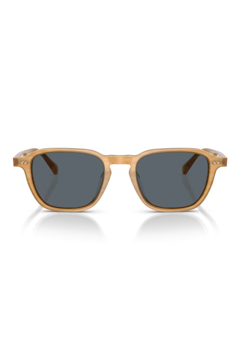 Emryn 50mm Pillow Sunglasses, Main, color, SEMI-MATTE GOLDWOOD / BLUE