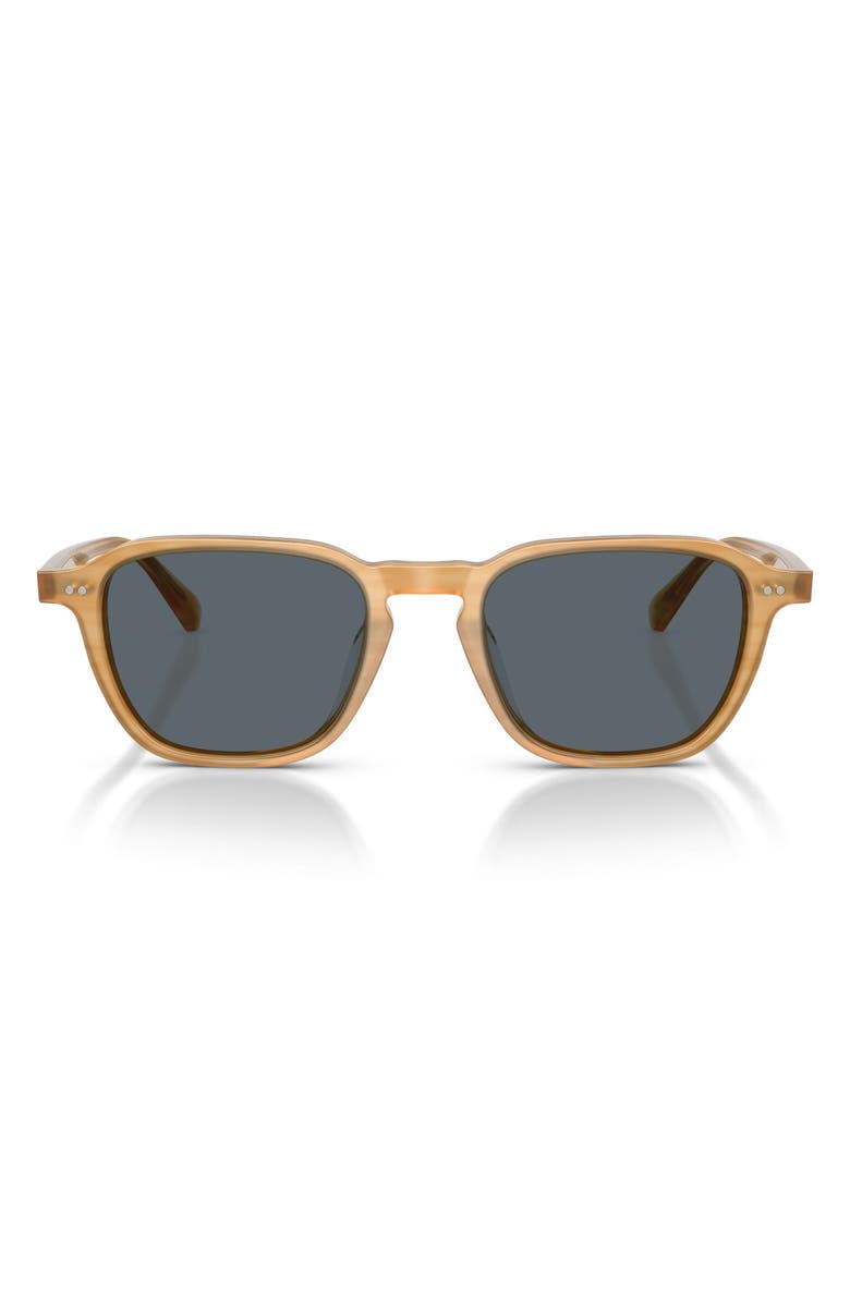 Oliver Peoples Emryn 50mm Pillow Sunglasses, Main, color, Semi-Matte Goldwood / Blue