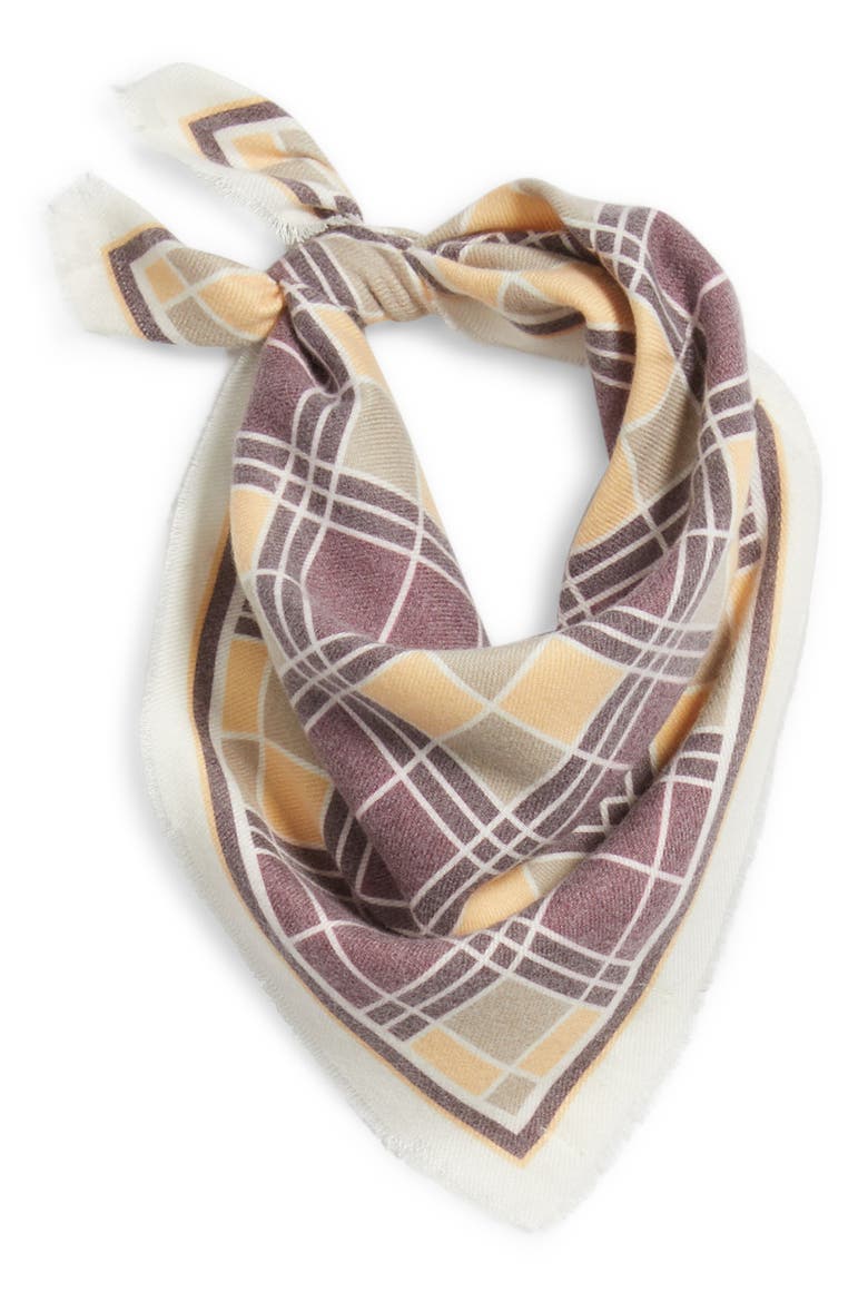 Fringe Bandana Scarf, Alternate, color, GOLD GEO GRID