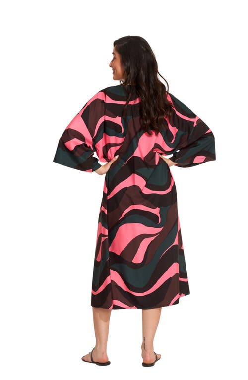 Gottex Beach Life Iris Midi Swim Cover Up Kimono In Multi/pink