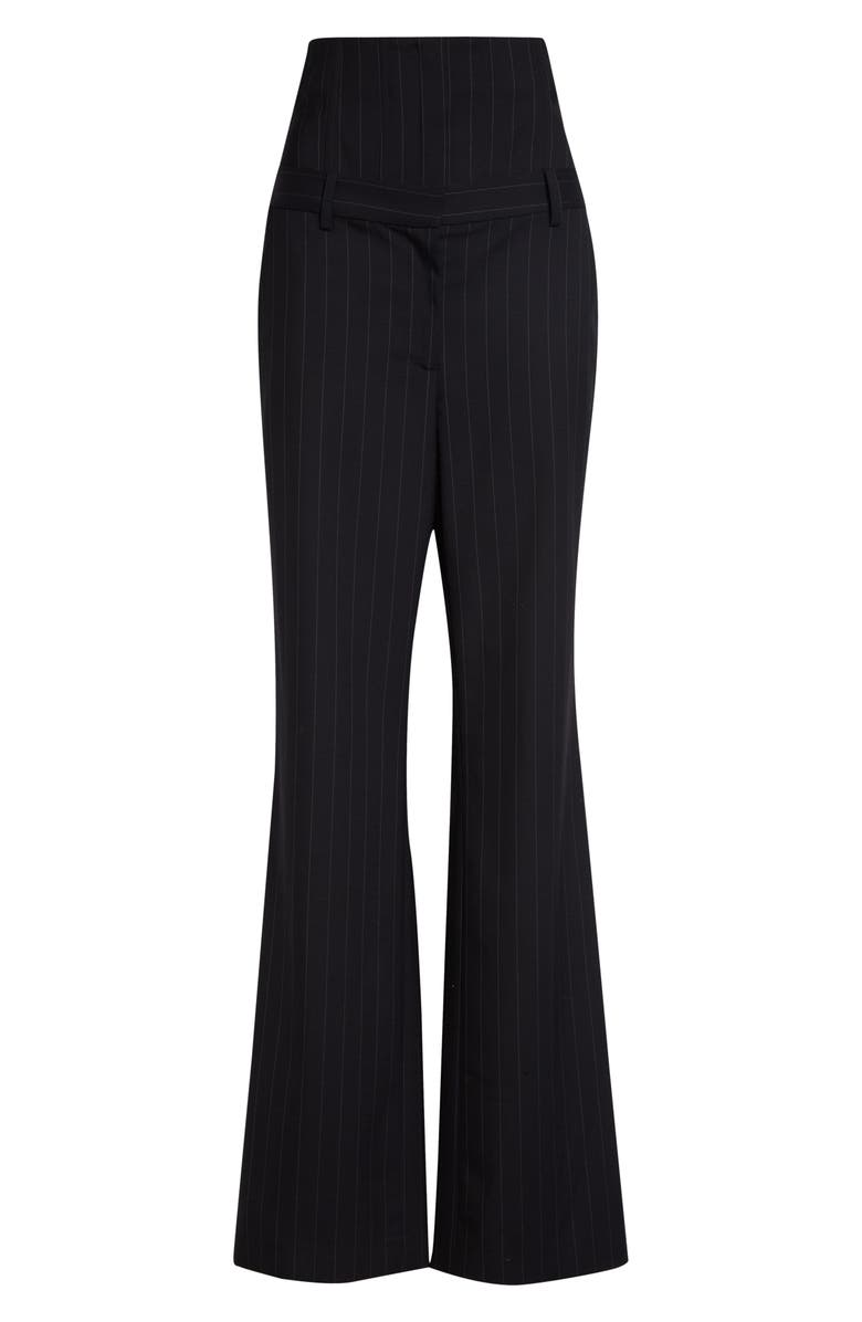 MONSE Pinstripe Stretch Wool Corset Tailored Pants, Main, color, Dark Sapphire