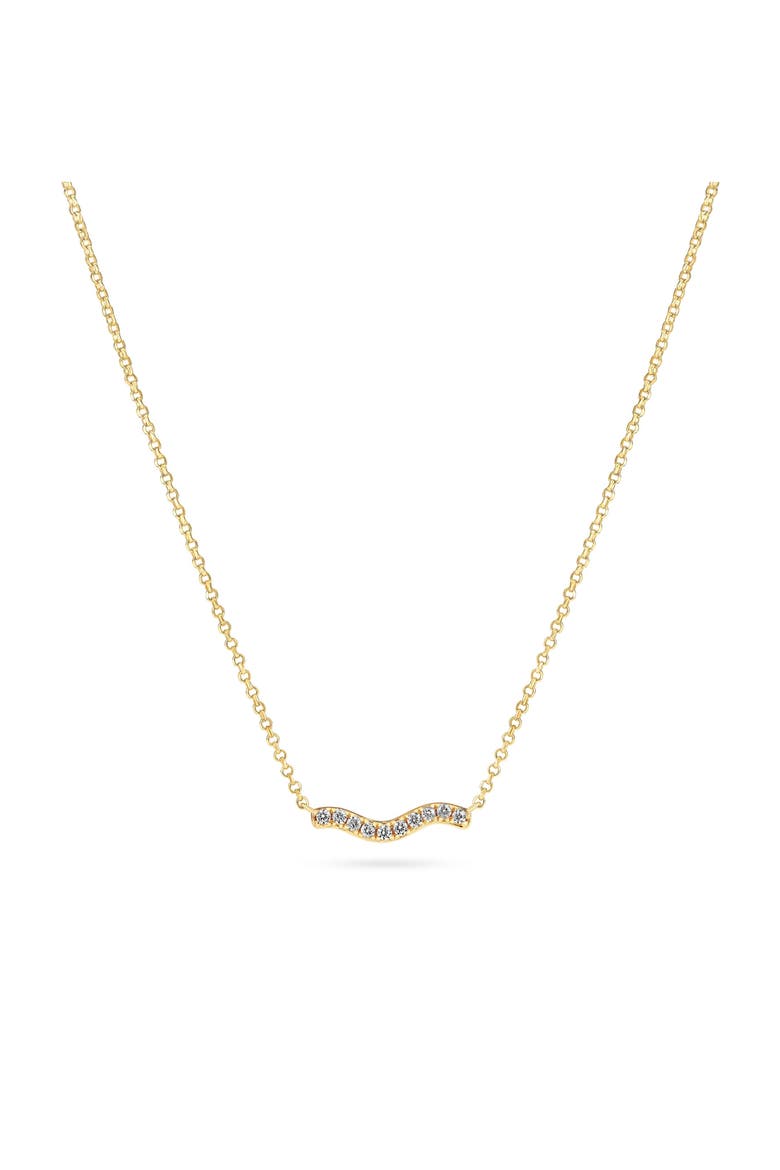 Necklace Ellera Waves, Main, color, 18K Gold Plated