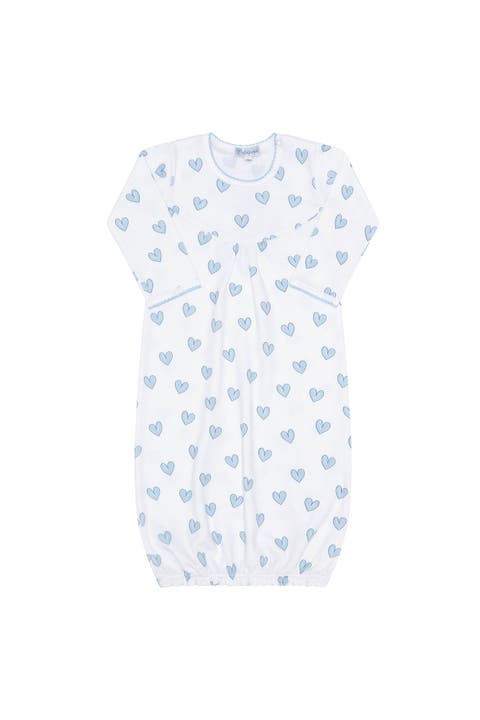 Blue Heart Print Gown - Baby