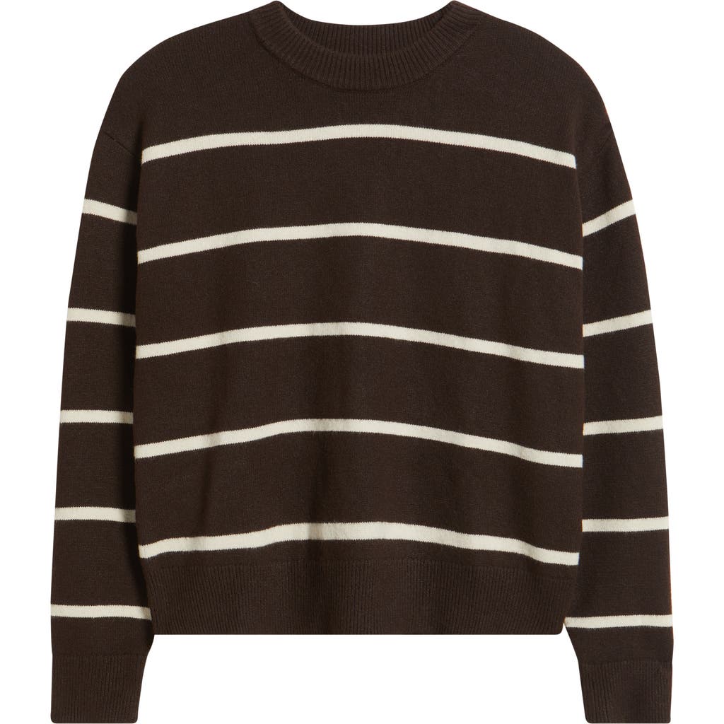 Mango Marina Stripe Sweater In Brown
