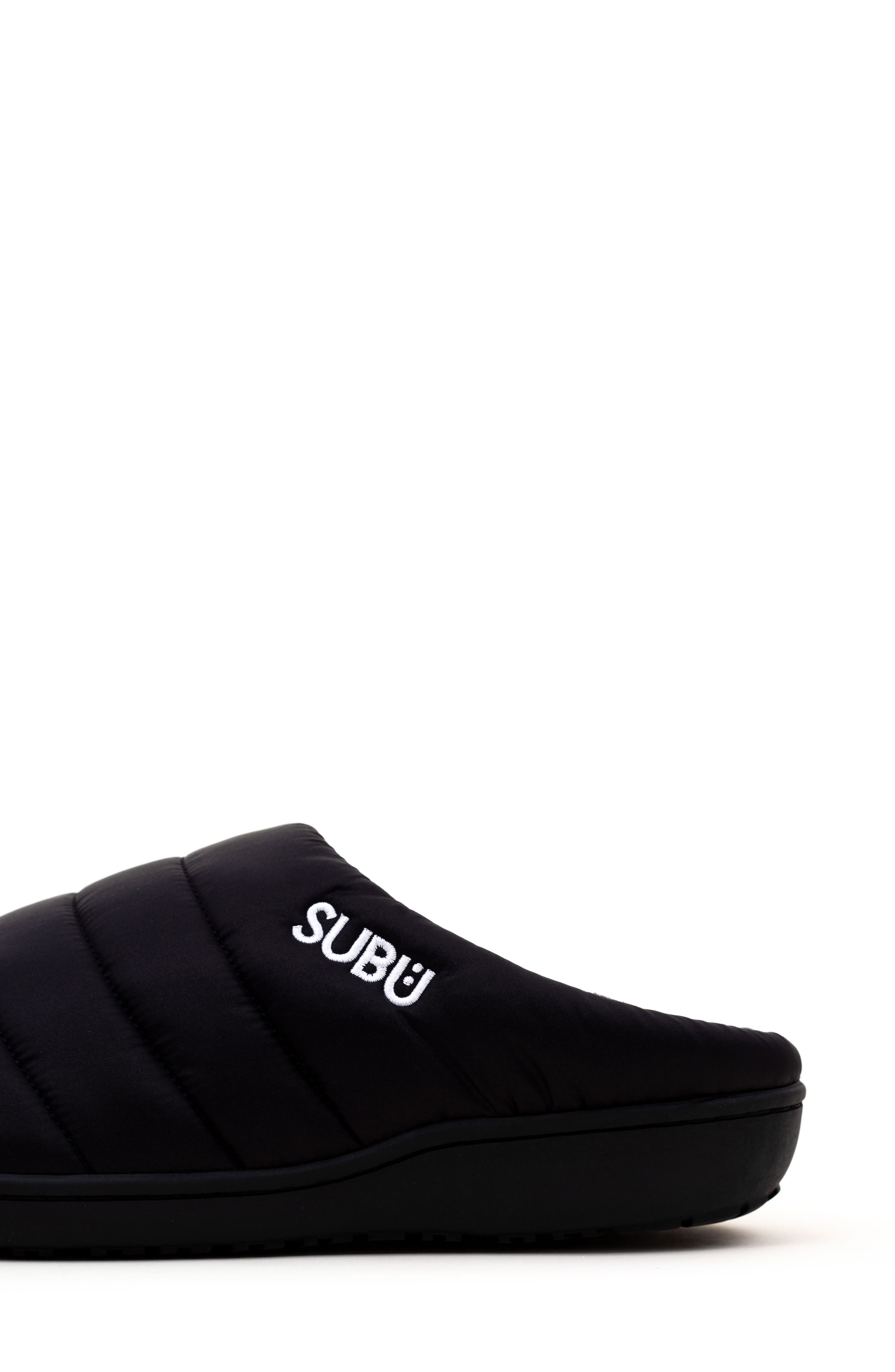 SUBU Gender Inclusive Indoor/Outdoor Puffer Slipper, Alternate, color, Black