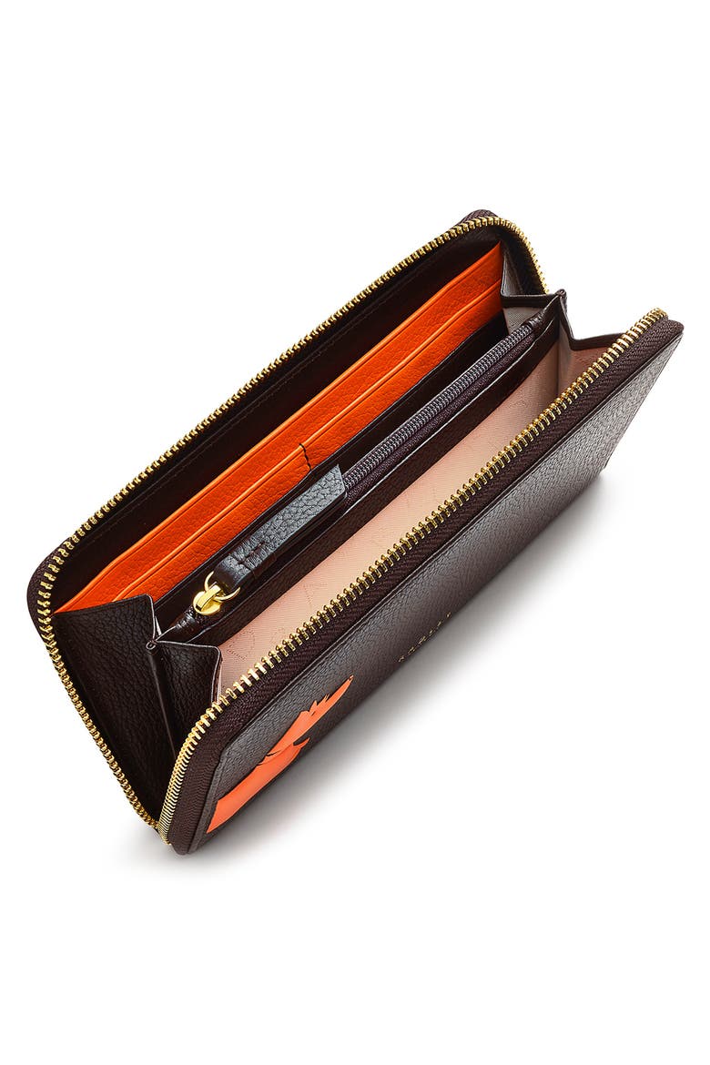Scottie Stamp Bifold Leather Wallet, Alternate, color, DARK OAK