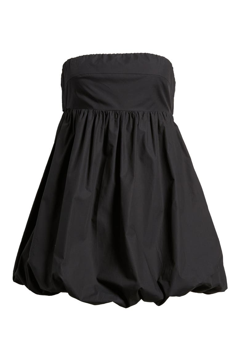 Strapless Bubble Hem Minidress, Alternate, color, BLACK NIGHT
