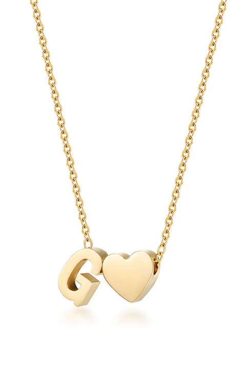 Initial Heart Pendant Necklace