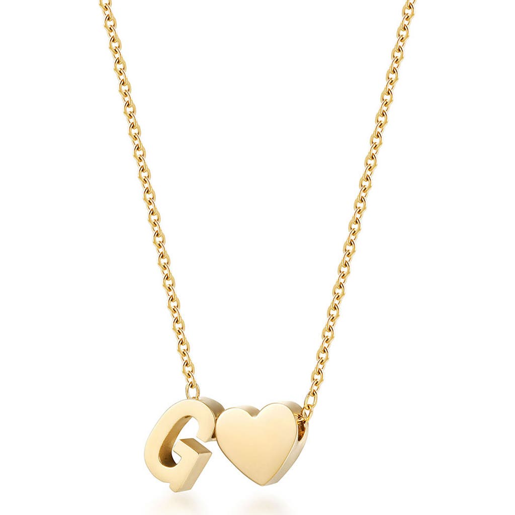 Jane Basch Designs Initial Heart Pendant Necklace In Gold