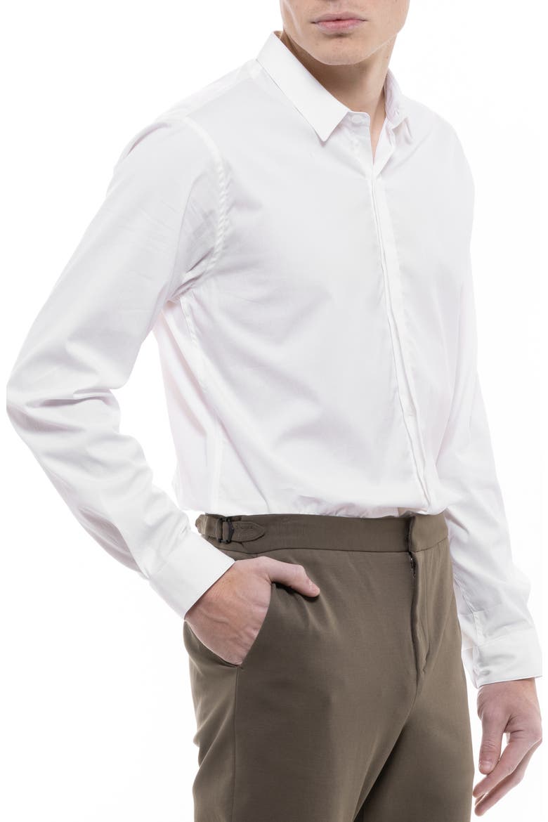 Main Solid Performance Button-Up Shirt, Alternate, color, WHITE