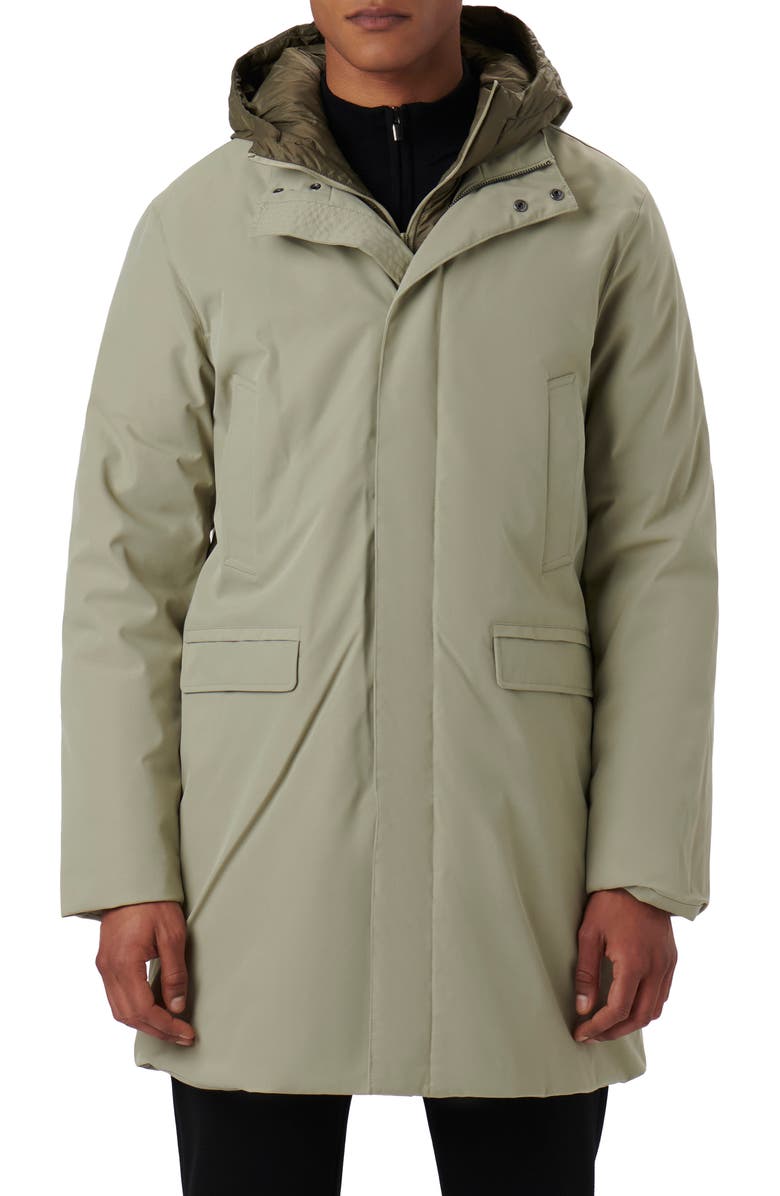 Bugatchi Water Resistant Jacket with Removable Hooded Bib, Main, color,