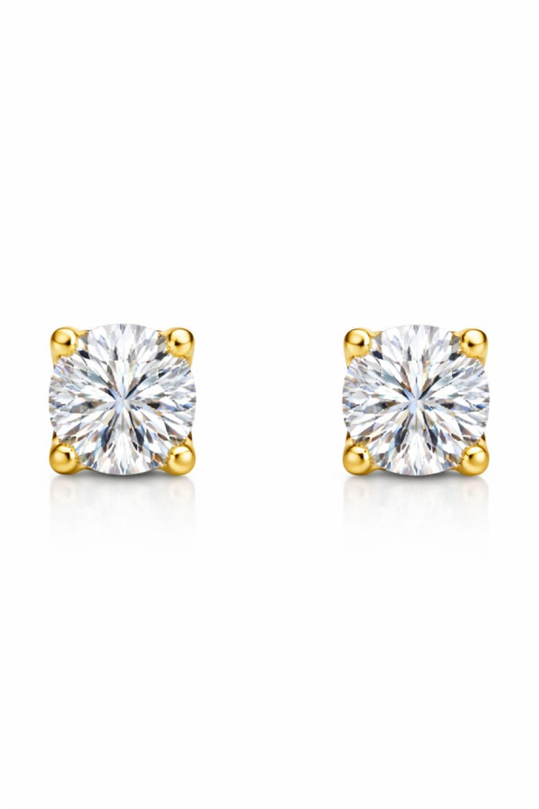 Moissanite Stud Earrings, Main, color, GOLD PLATED