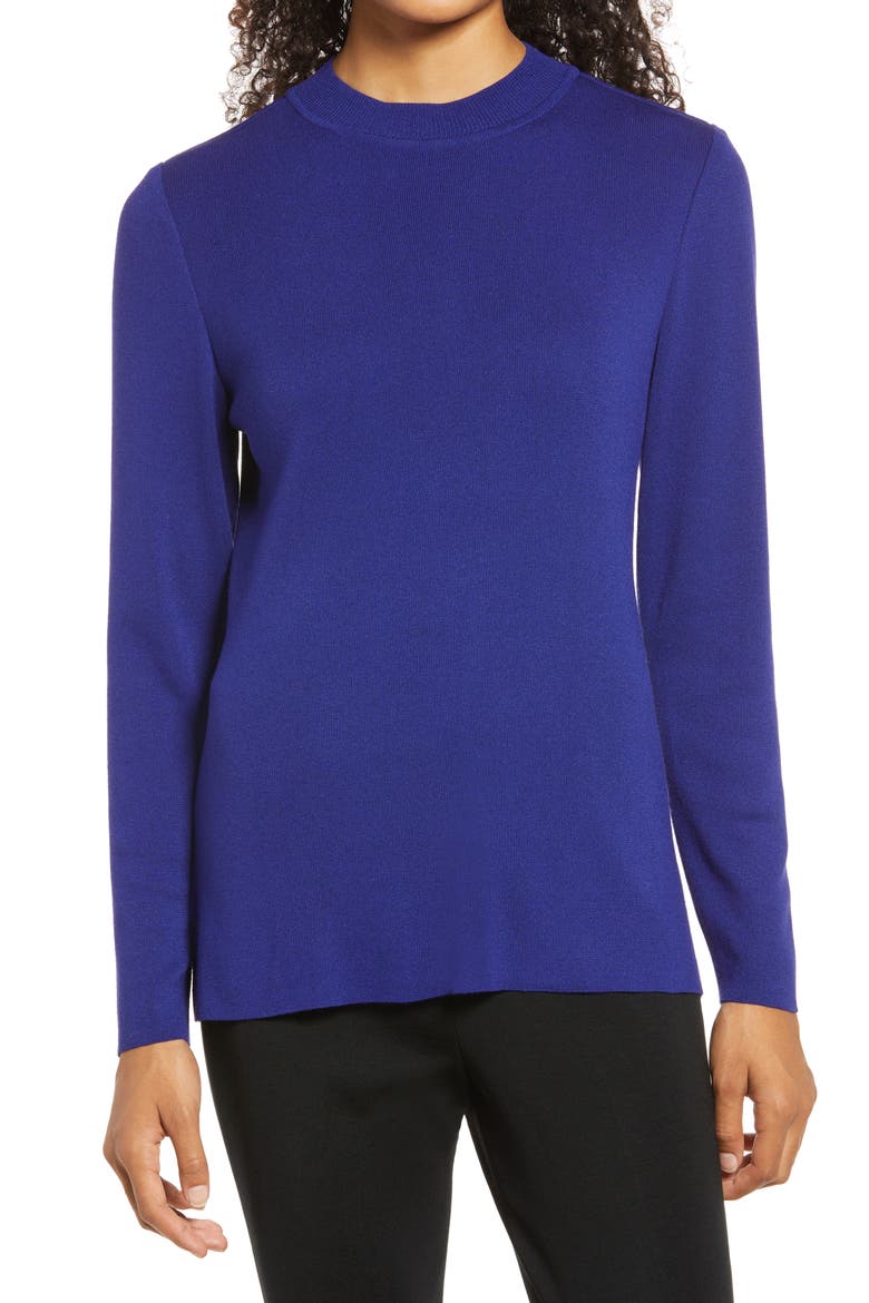 Long Sleeve Knit Tunic, Main, color, LUNAR BLUE
