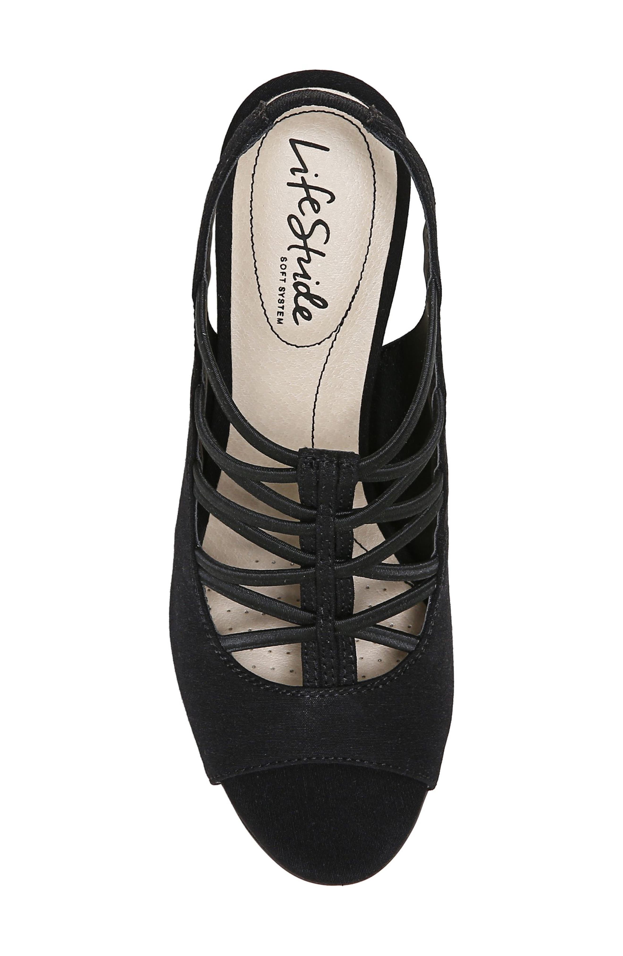 LifeStride Cabaret Slingback Sandal, Alternate, color, Black Fabric