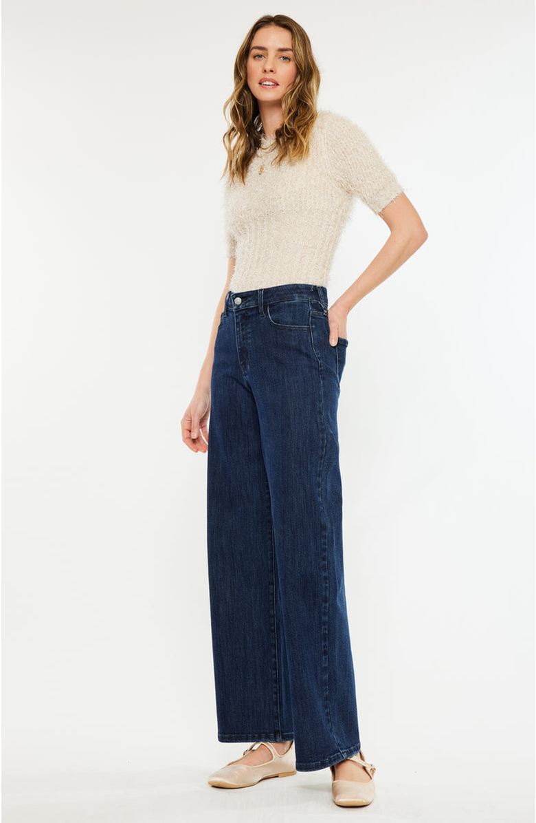 KanCan Norie High Rise Wide Leg Jeans, Alternate, color, Dark Wash