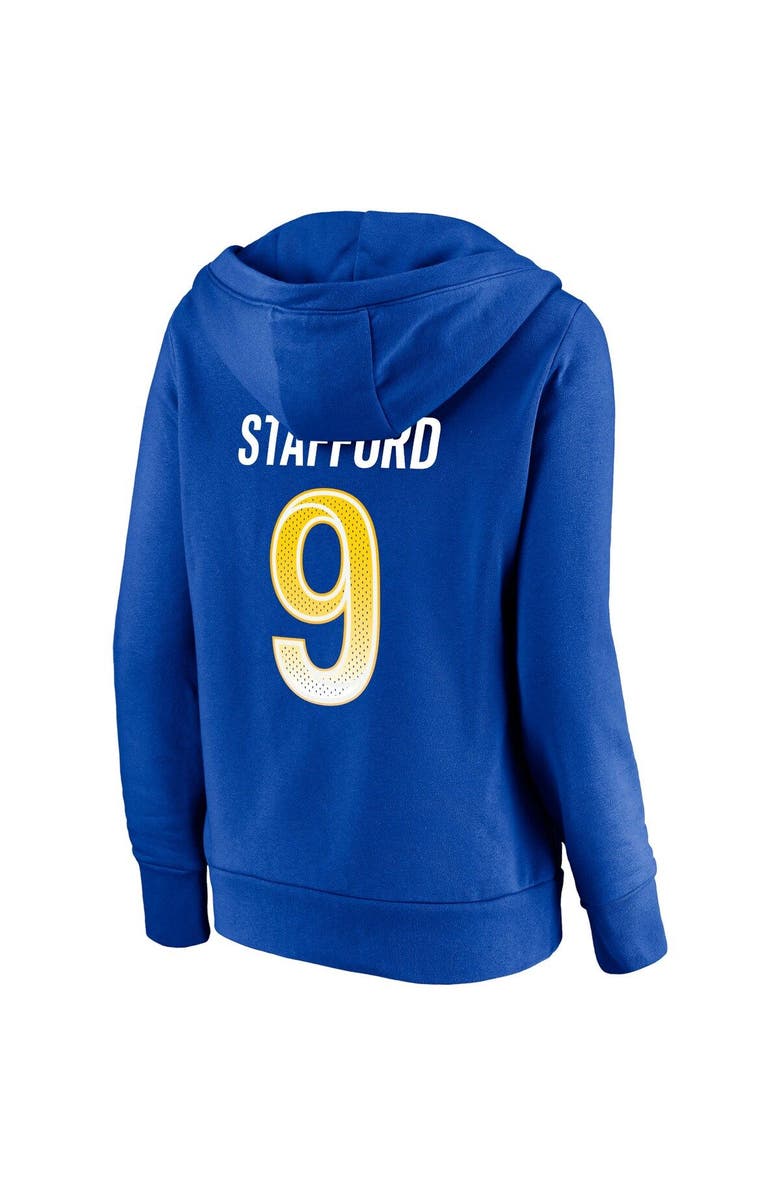 FANATICS Women's Fanatics Branded Matthew Stafford Royal Los Angeles Rams Player Icon Name & Number V-Neck Pullover Hoodie, Alternate, color, Royal
