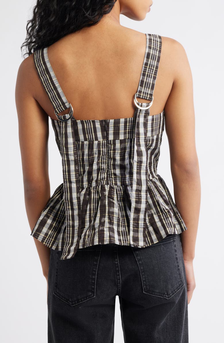 Damson Madder Thalia Peplum Tank, Alternate, color, Black/ White