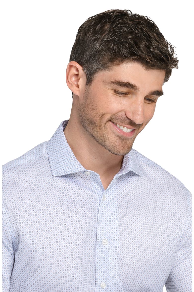 Reworked Slim Fit Cotton Dress Shirt, Alternate, color, WHITE/ BLUE
