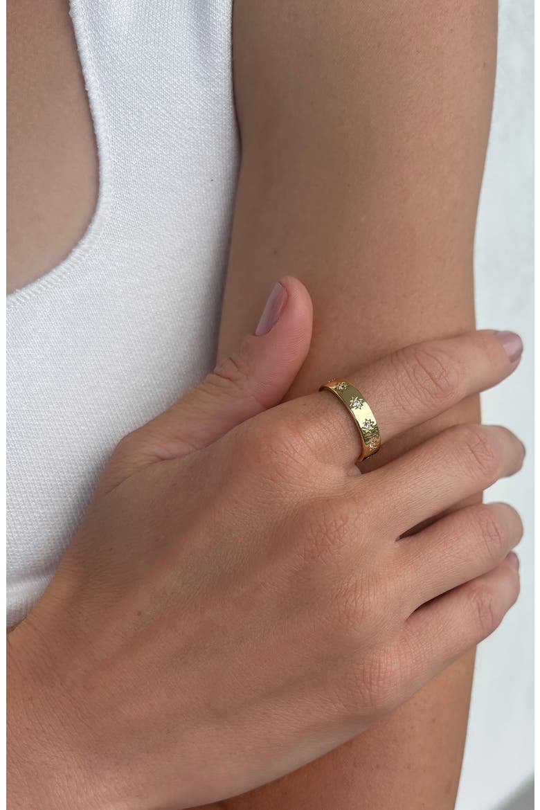 CZ Star Band Ring, Alternate, color, GOLD