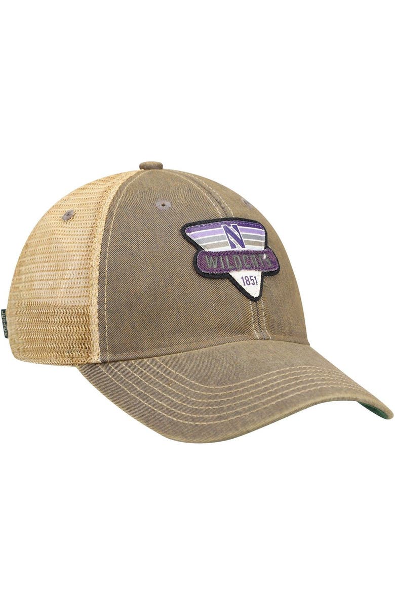 LEGACY ATHLETIC Men's Gray Northwestern Wildcats Legacy Point Old Favorite Trucker Snapback Hat, Alternate, color, Gray