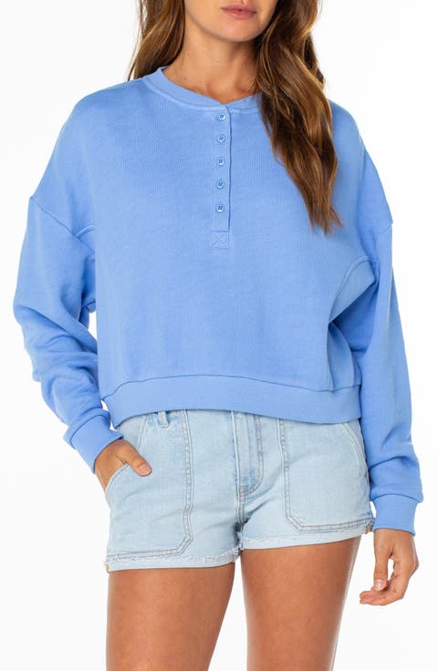 Overcast Relaxed Fit Crop Cotton Henley