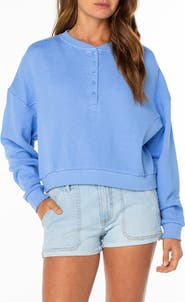 Roxy Overcast Relaxed Fit Crop Cotton Henley